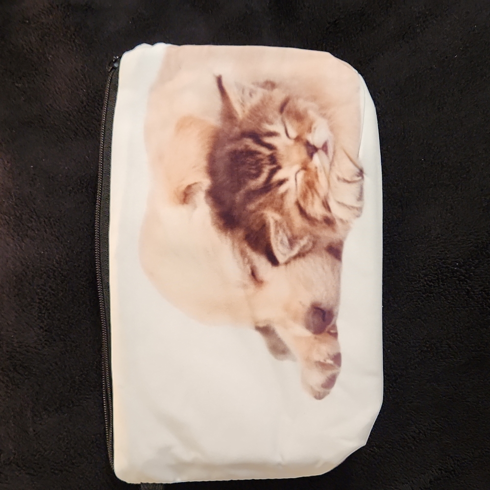 NEW - Cosmetic Bag, Storage Bag - Dog and Cat Sleeping